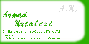 arpad matolcsi business card